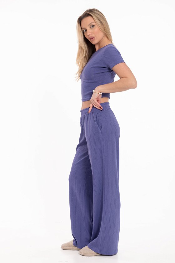 Брюки свободные из рибаны М325432с