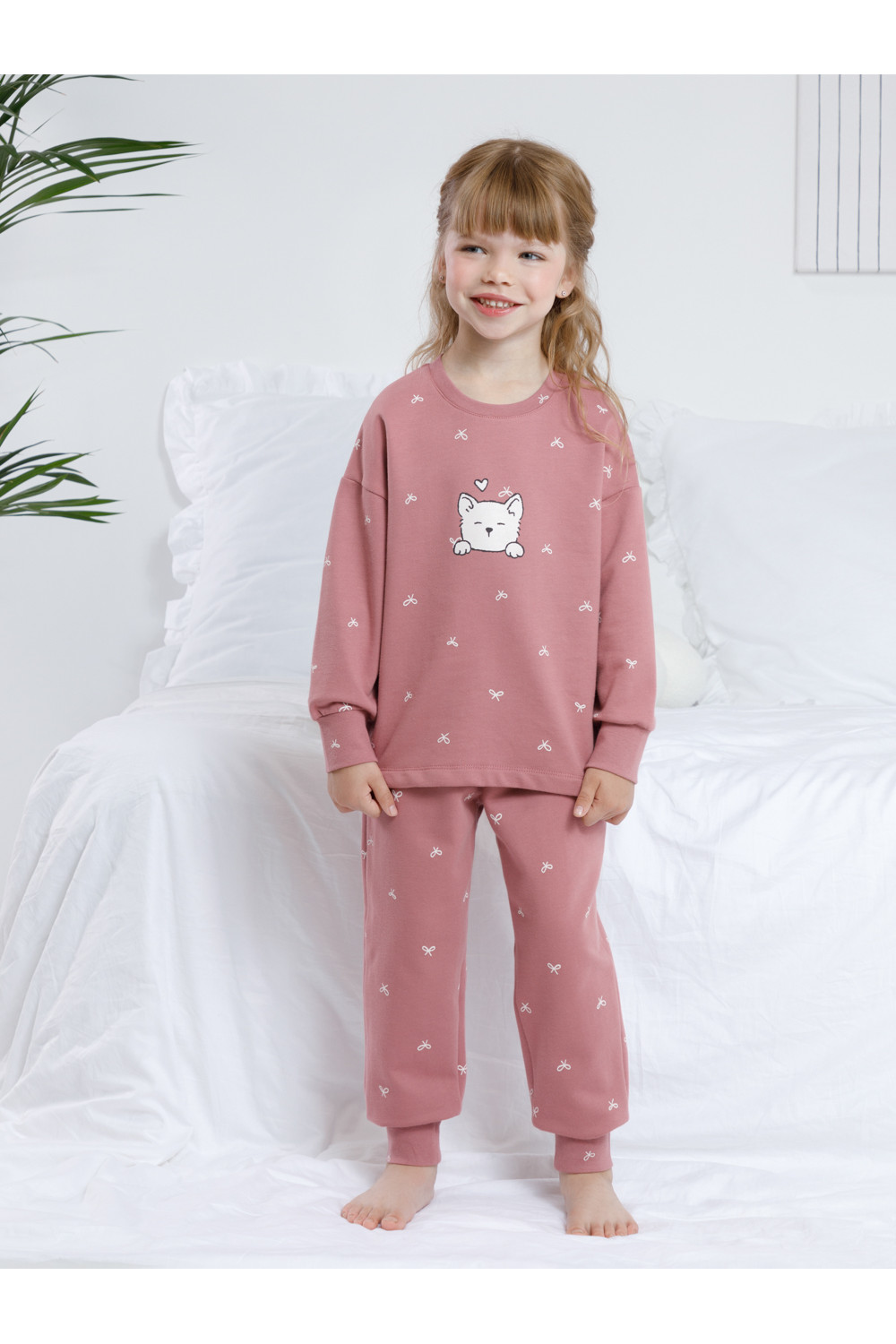 Crockid Пижама К 1581 темная пудра, бантики Crockid