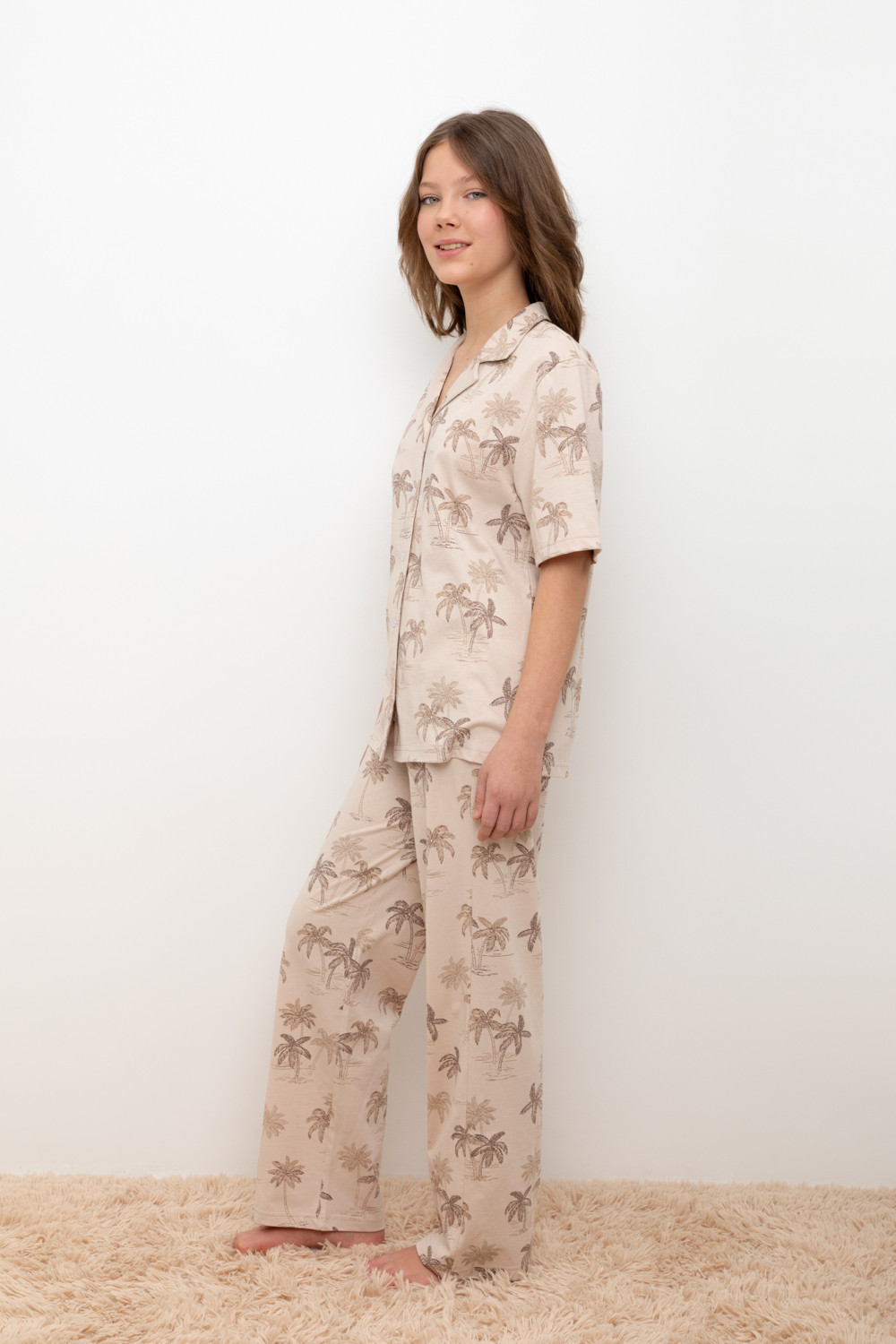 Crockid Пижама КБ 2829 бежевый, пальмы Crockid