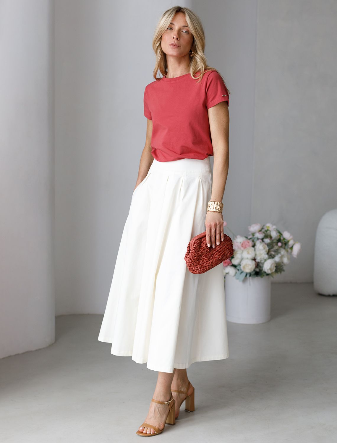 Юбка-миди свободного силуэта