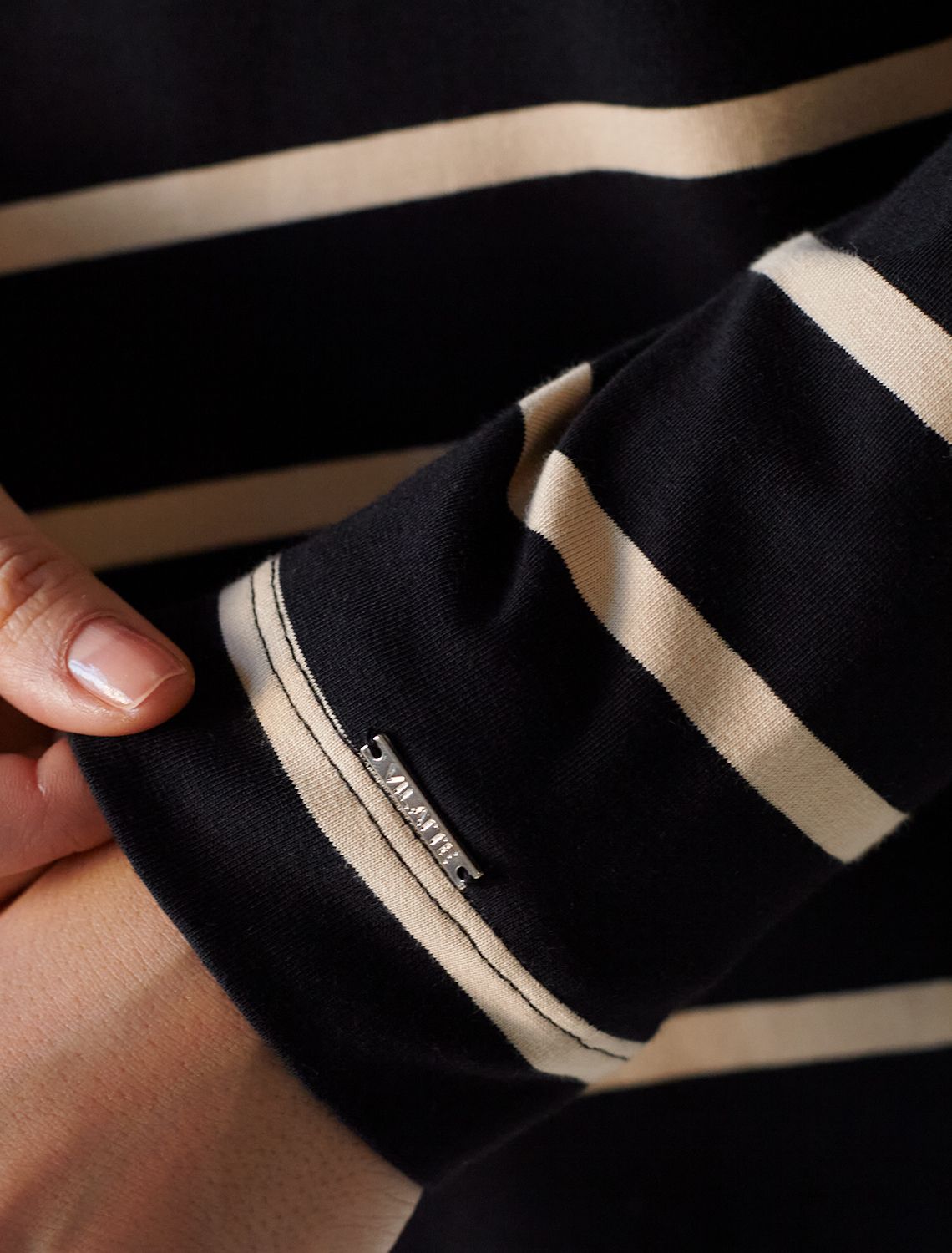 Лонгслив в полоску из премиального хлопка с эластаном