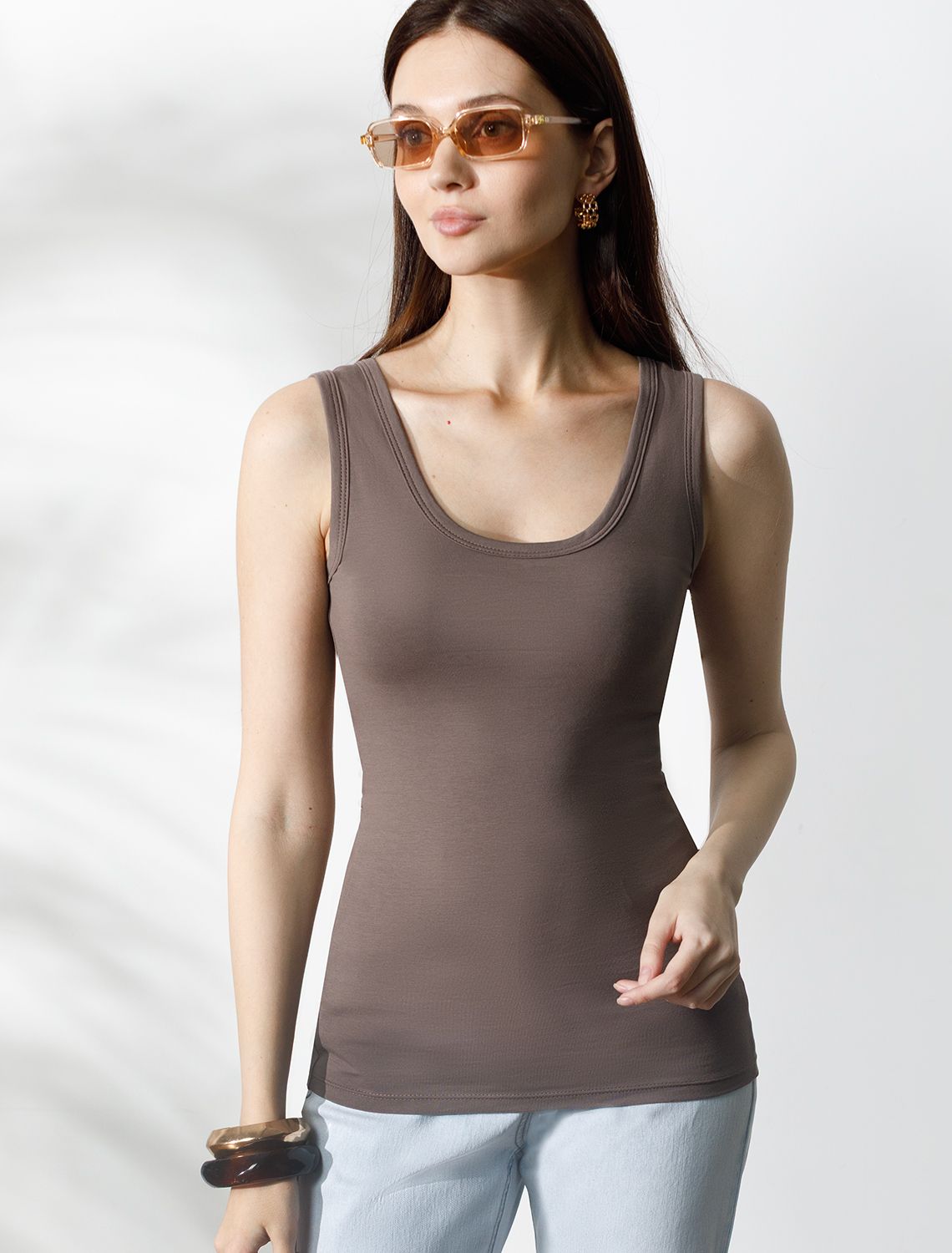 Топ облегающий из премиального хлопка с эластаном