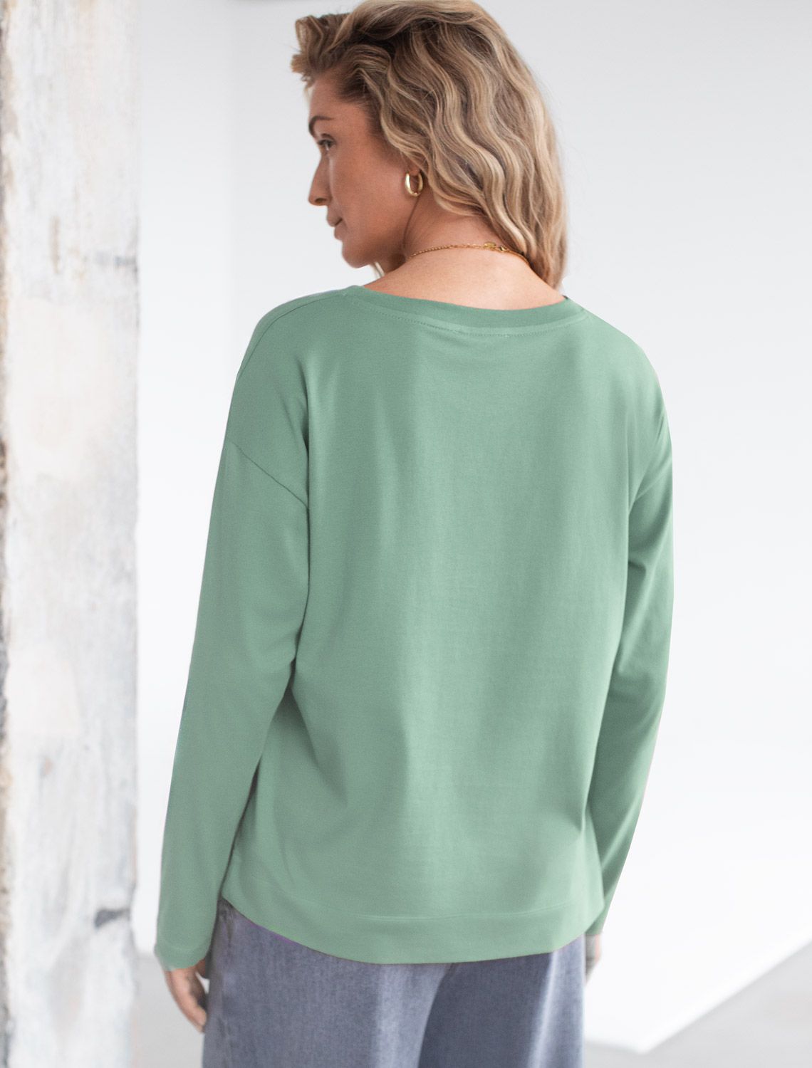 Лонгслив с принтом из премиального хлопка с эластаном