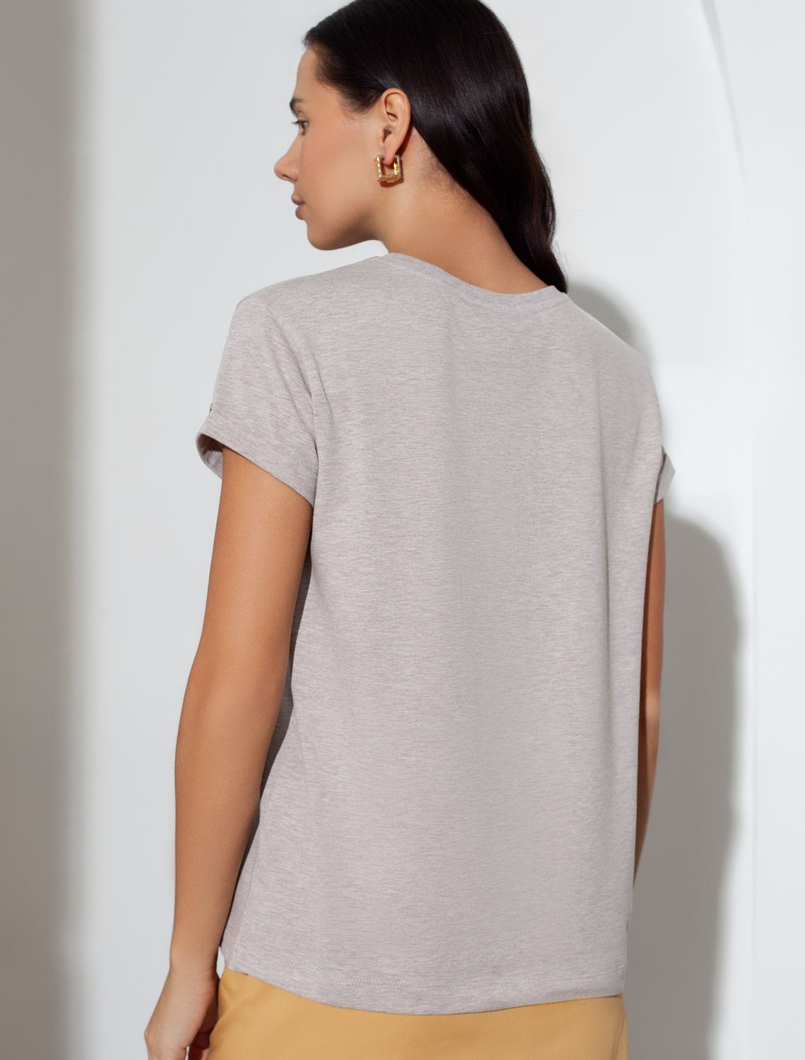 Свободная футболка с принтом из премиального хлопка с эластаном