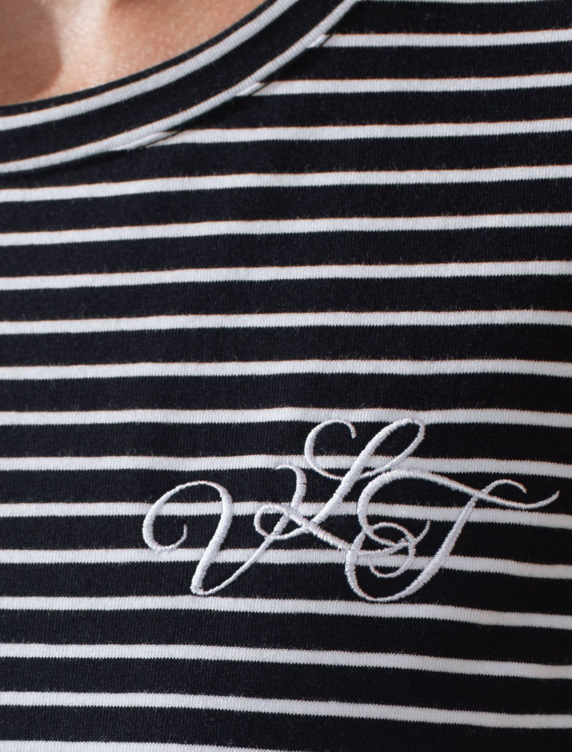 Лонгслив в полоску с рукавами-буфами из премиального хлопка с эластаном