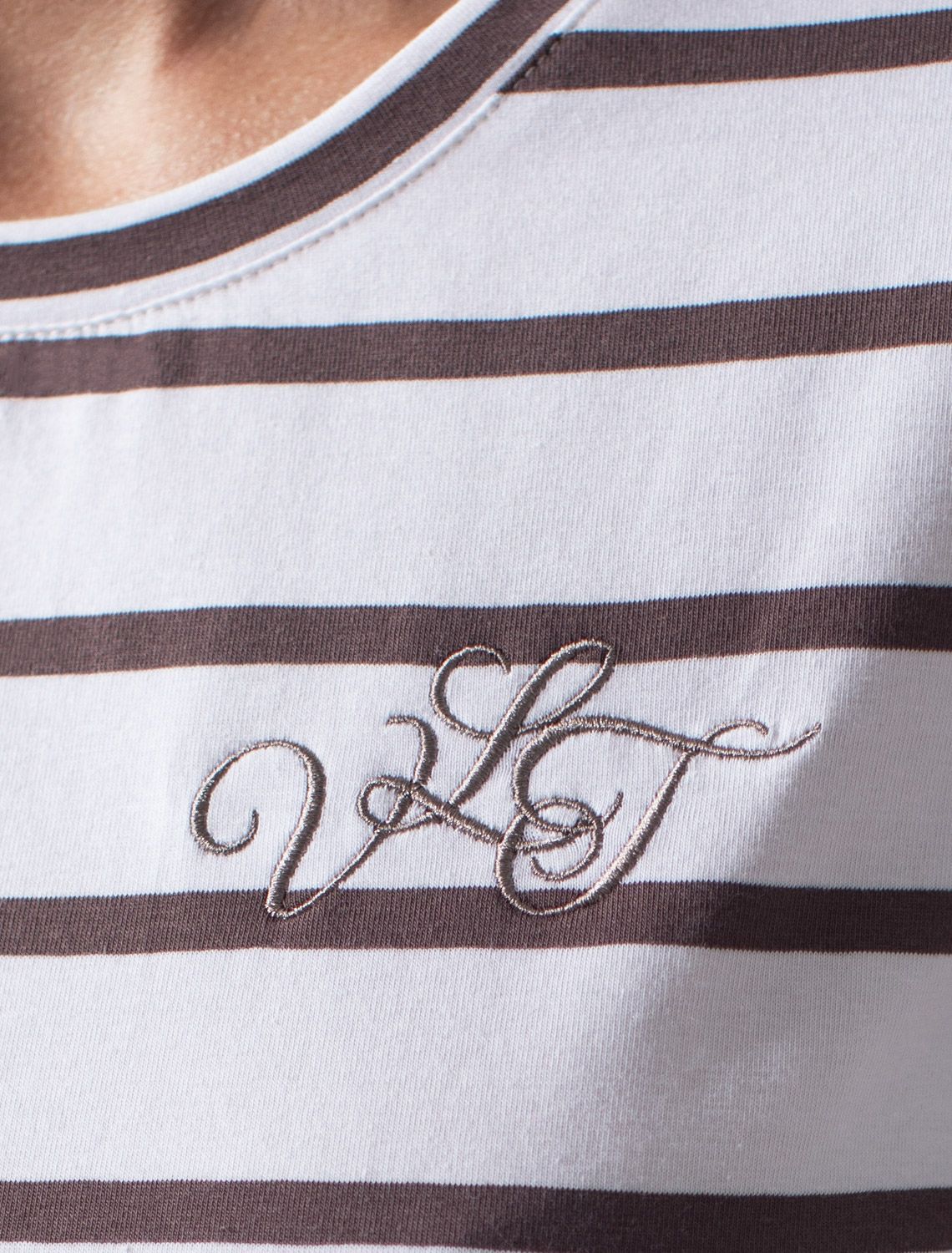 Лонгслив в полоску с рукавами-буфами из премиального хлопка с эластаном