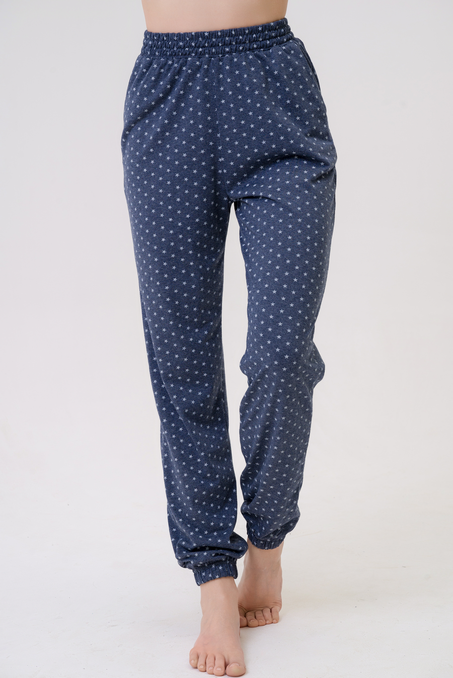 Брюки женские из кулирки на резинке антрацитовый