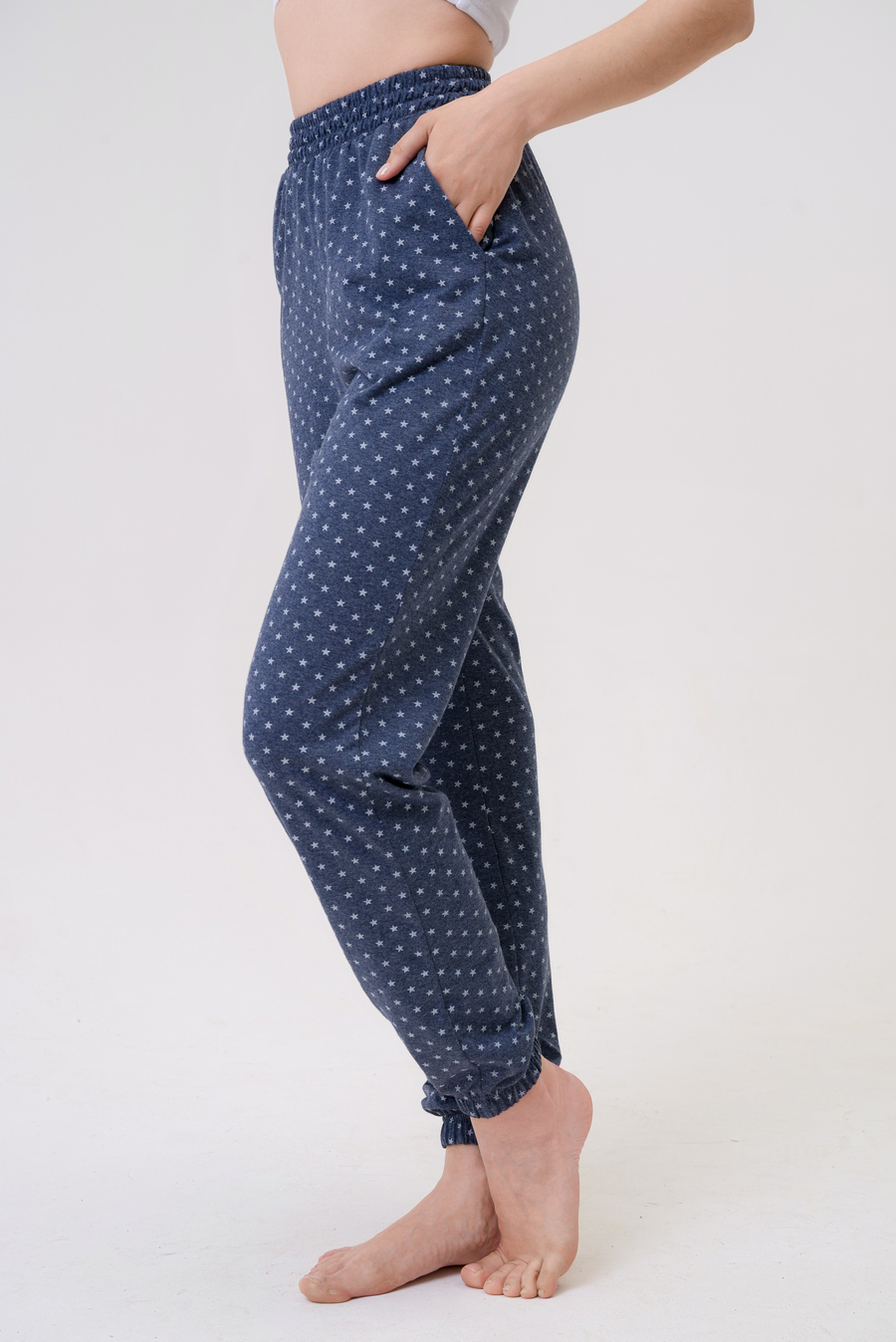 Брюки женские из кулирки на резинке антрацитовый