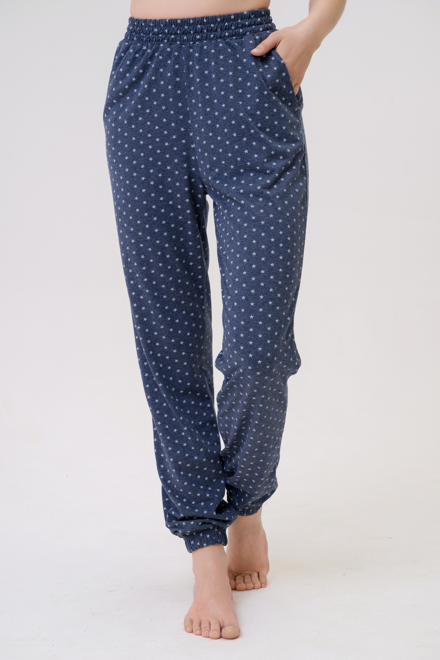 Брюки женские из кулирки на резинке антрацитовый