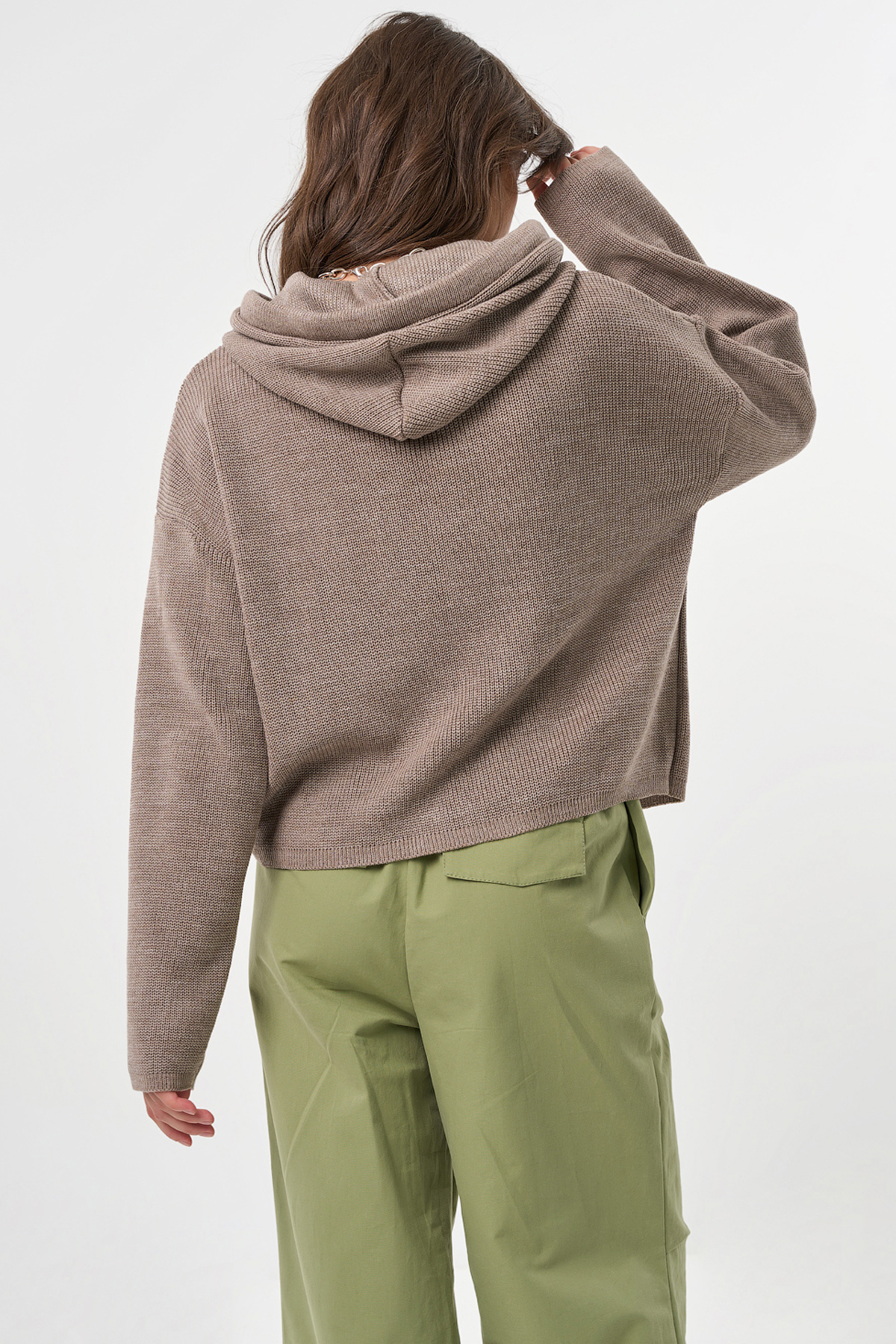 ст. цена1957руб.! Джемпер укороченный из хлопка капучино