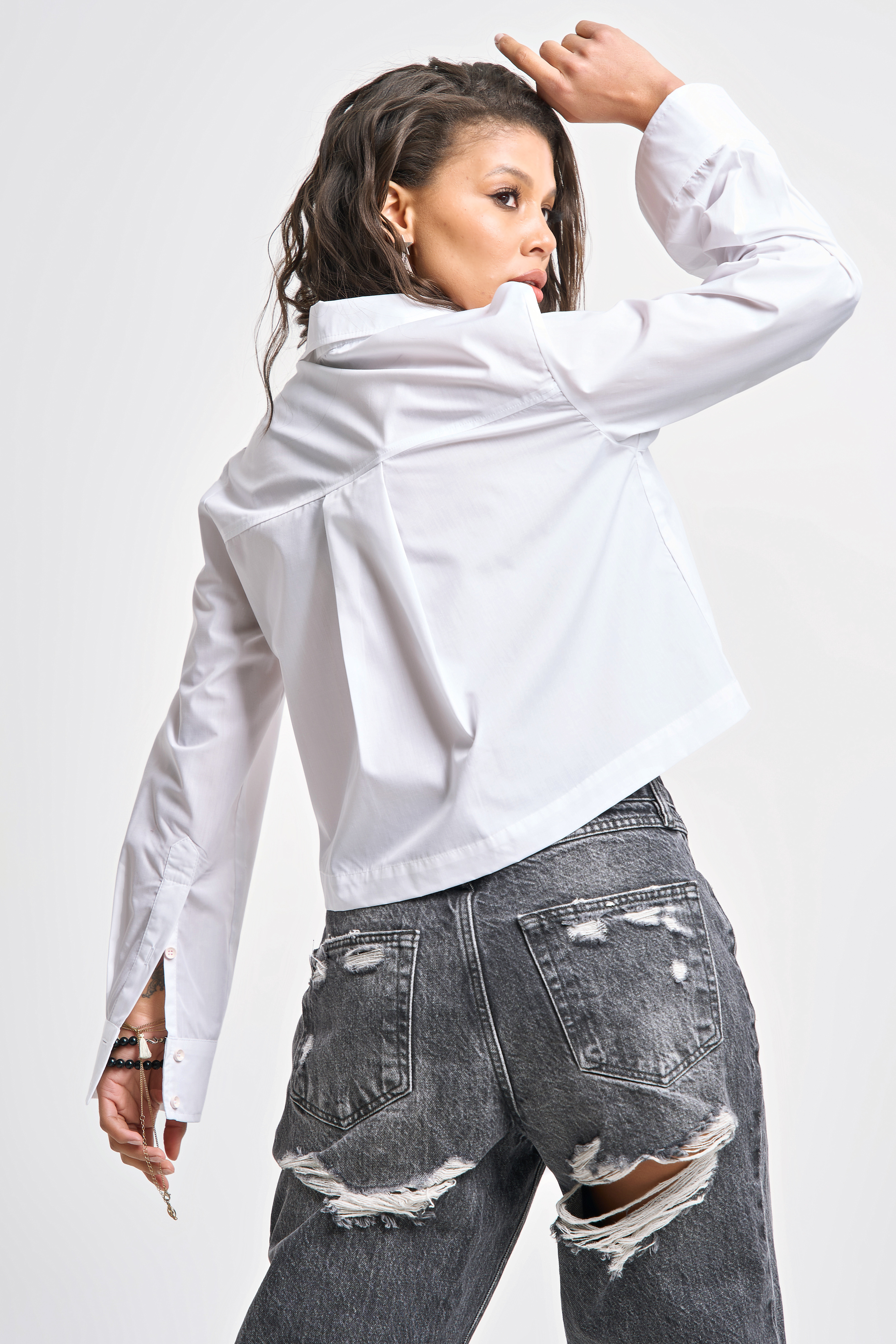 ст. цена2260руб.! Рубашка укороченная хлопковая белая