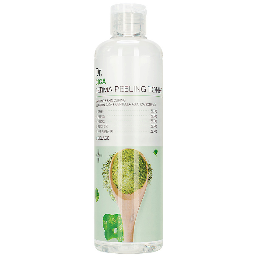 Успокаивающий отшелушивающий тонер с центеллой азиатской: пилинг-формула, 310мл, LEBELAGE