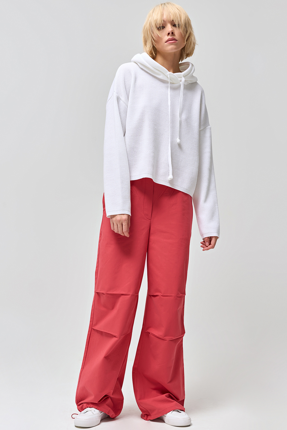 ст. цена1957руб.! Джемпер укороченный из хлопка белый