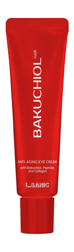 Антивозрастной омолаживающий крем для кожи вокруг глаз с бакучиолом, пептидами и коллагеном, 30мл, L.Sanic