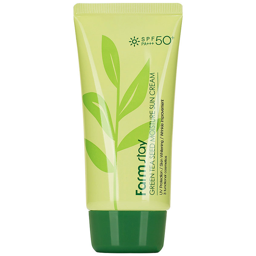 Солнцезащитный увлажняющий крем с семенами зеленого чая SPF50+/PA++++, 70г, FarmStay