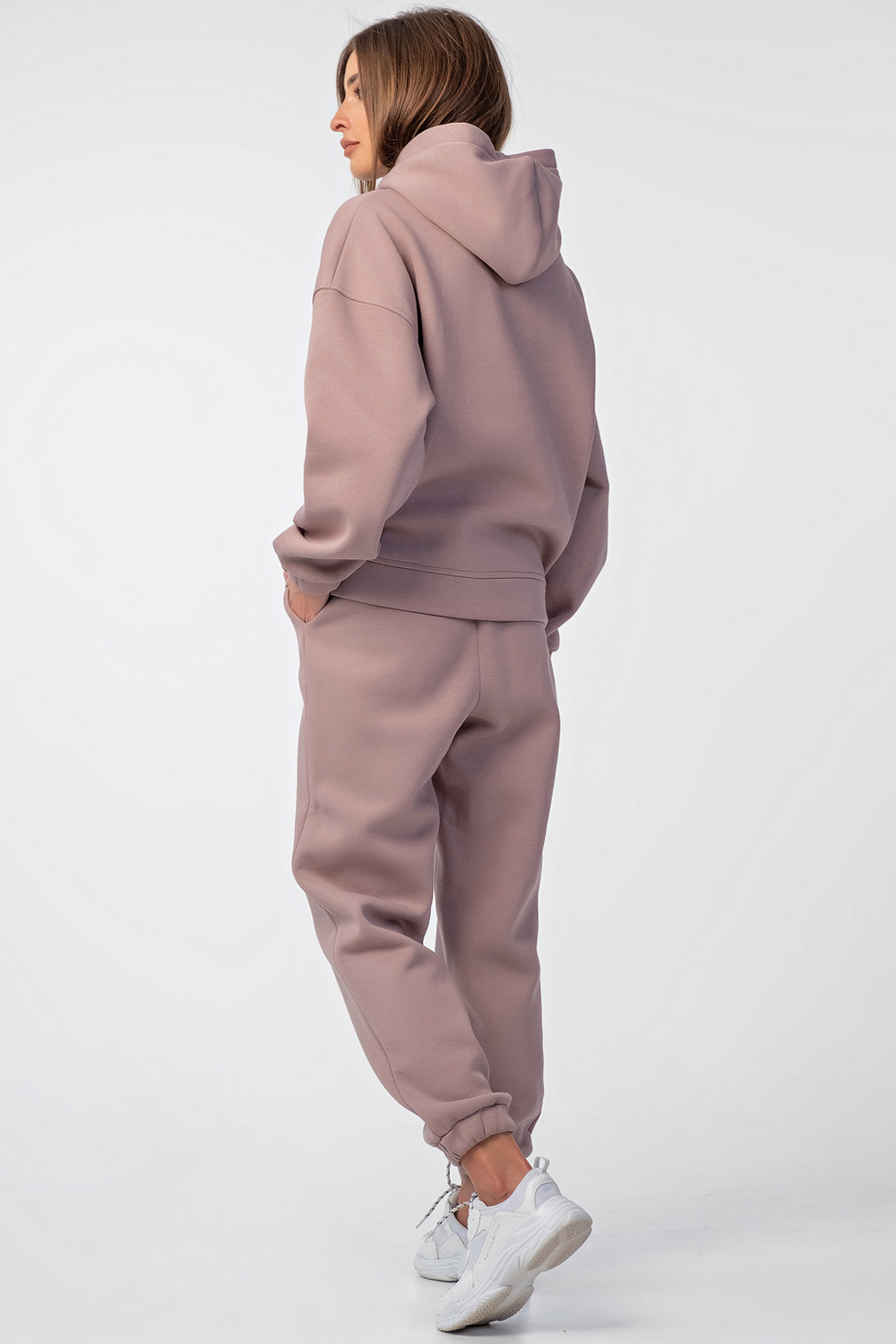 ст. цена4565руб.! Костюм зимний утепленный из футера с начесом пудровый