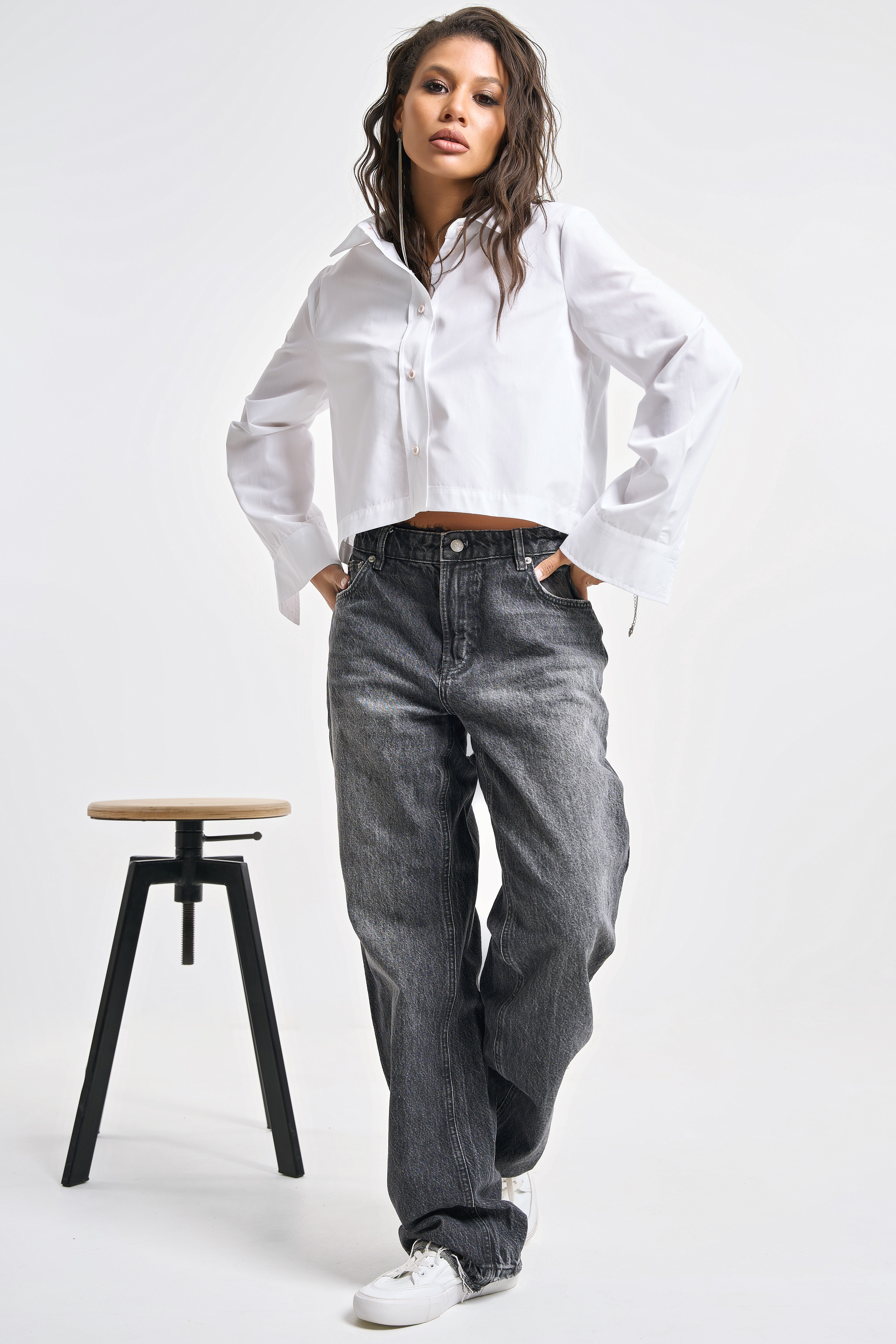 ст. цена2260руб.! Рубашка укороченная хлопковая белая