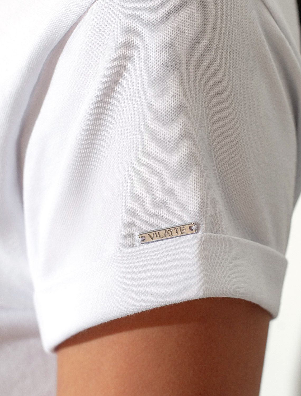 Свободная футболка с принтом из премиального хлопка с эластаном D49.146 белый_moment