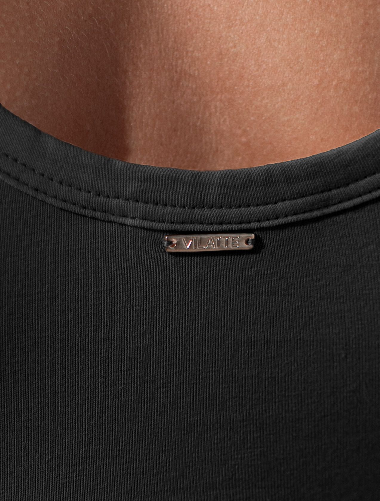 Топ облегающий из премиального хлопка с эластаном D43.238 черный