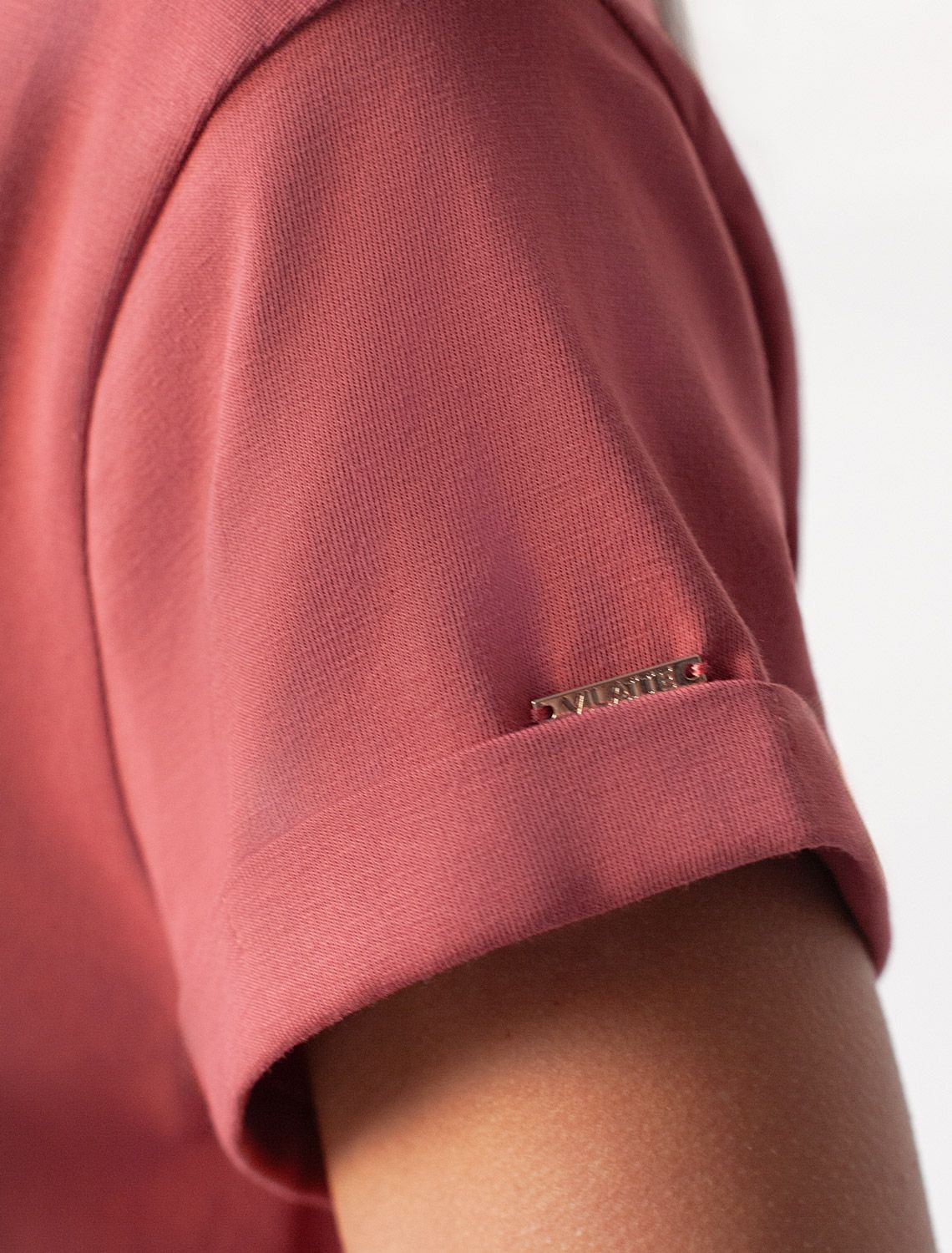 Свободная футболка с принтом из премиального хлопка с эластаном D49.146 т.коралл_блики