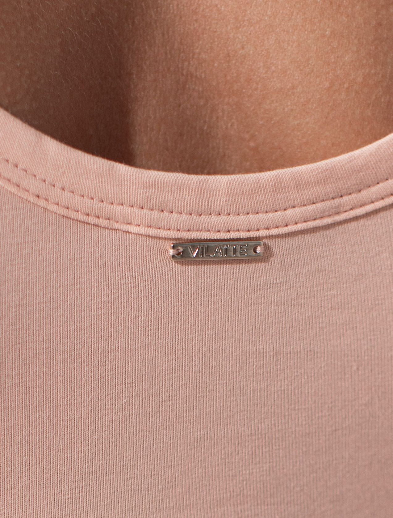 Топ облегающий из премиального хлопка с эластаном D43.238 пудра