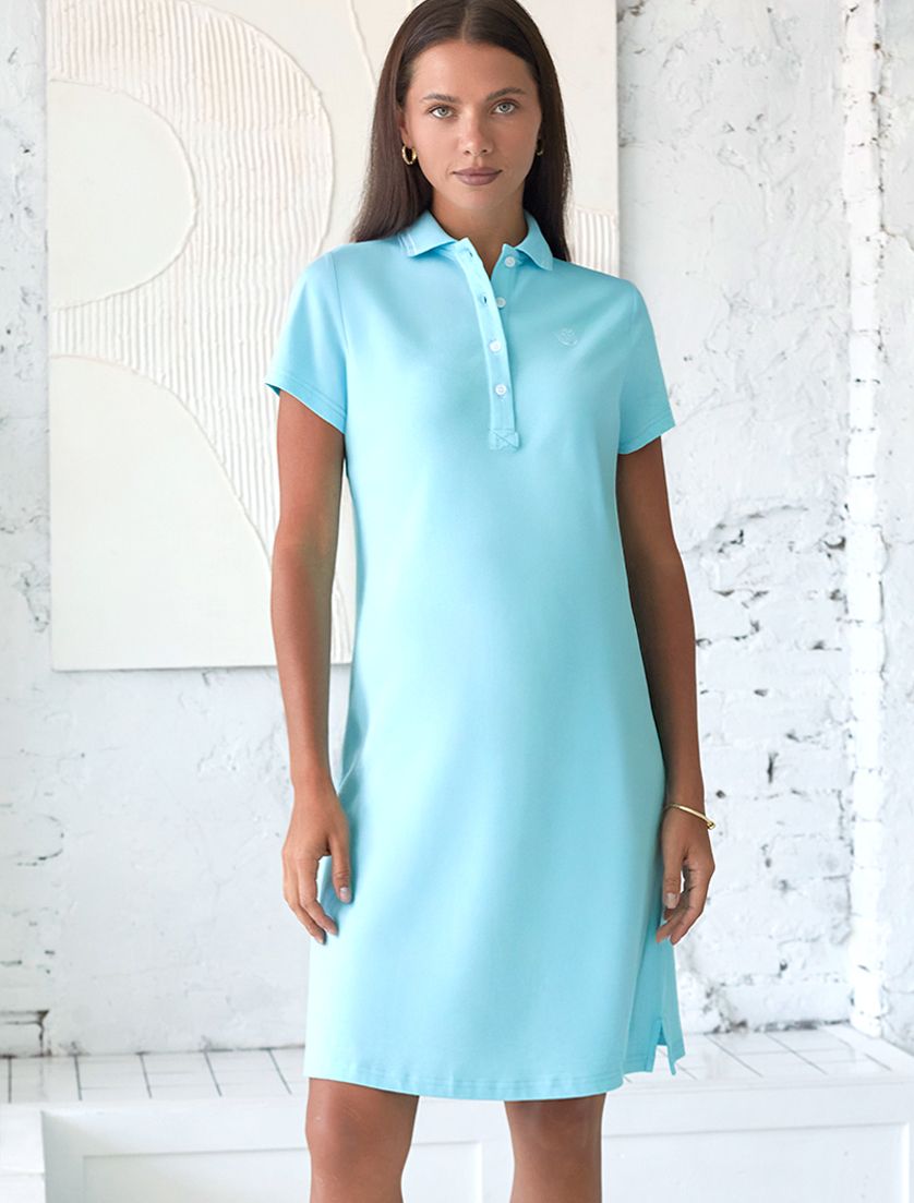 Ст.цена 2090р Платье-поло трикотажное D42.091 лазурно-голубой