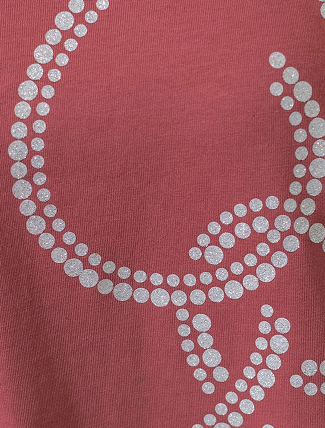 Свободная футболка с принтом из премиального хлопка с эластаном D49.145 т.коралл_vilatte