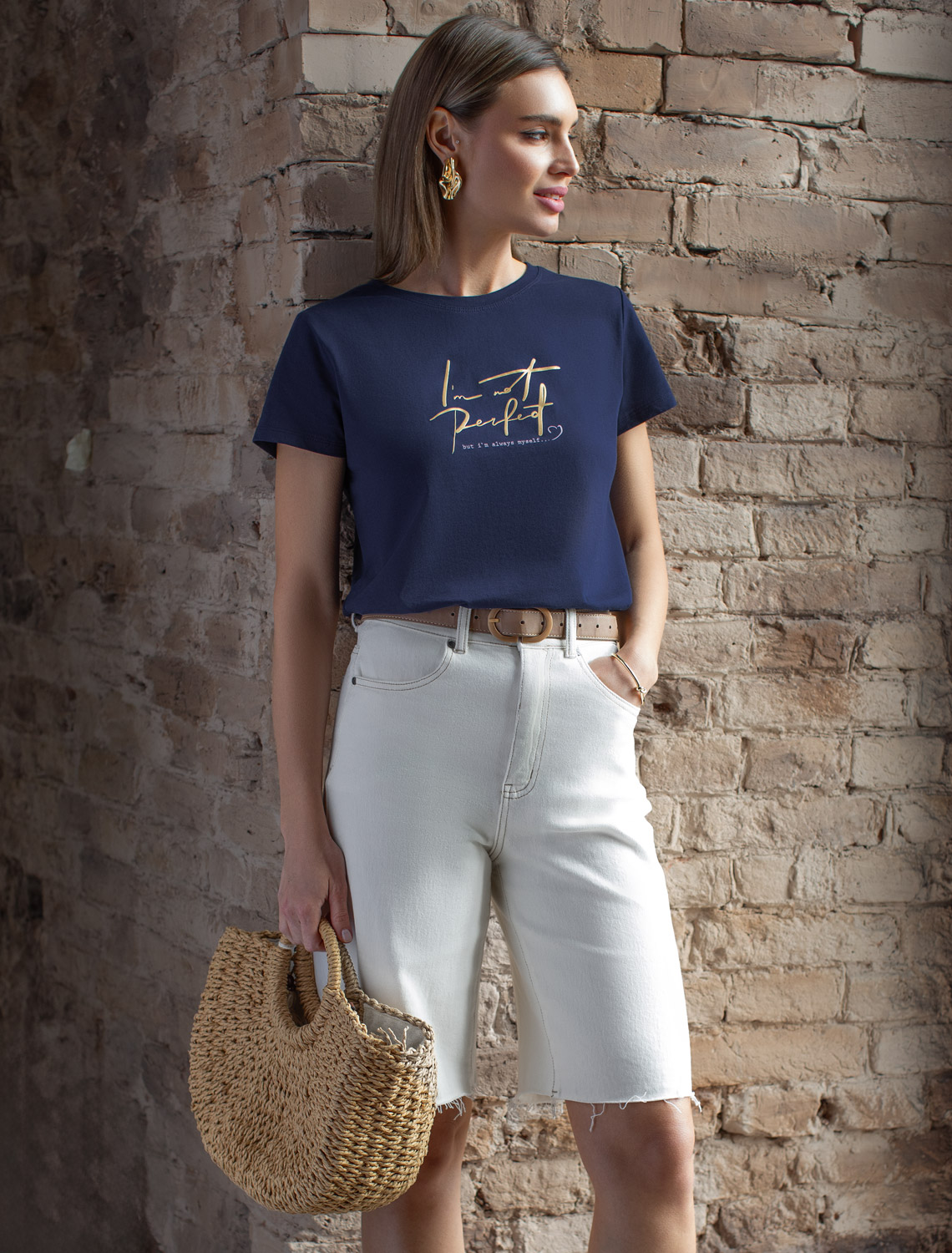 Ст.цена 1340р Футболка из 100% хлопка с авторским принтом. D49.092 т.синий_perfect