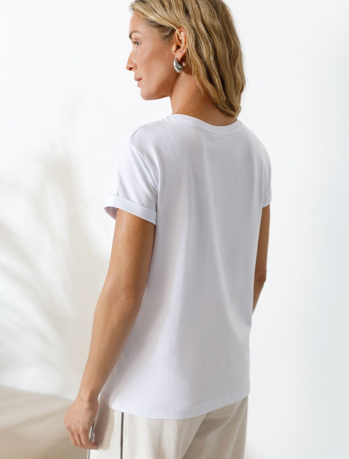 Свободная футболка с принтом из премиального хлопка с эластаном D49.146 белый_moment