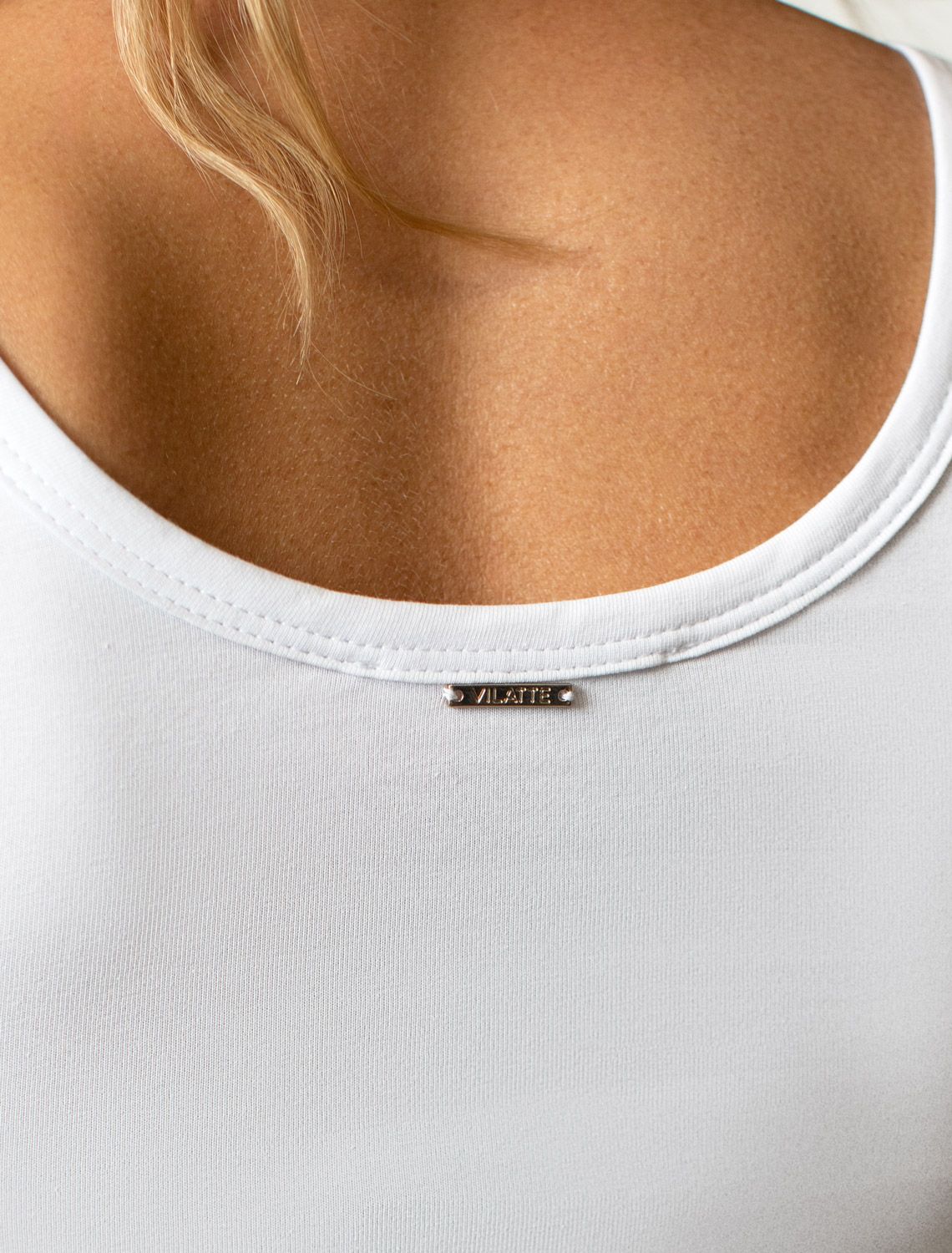 Топ облегающий из премиального хлопка с эластаном D43.238 белый