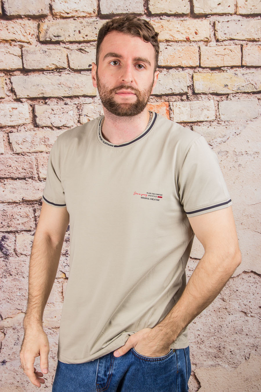 Футболка 609/1 бежевый ELVIS