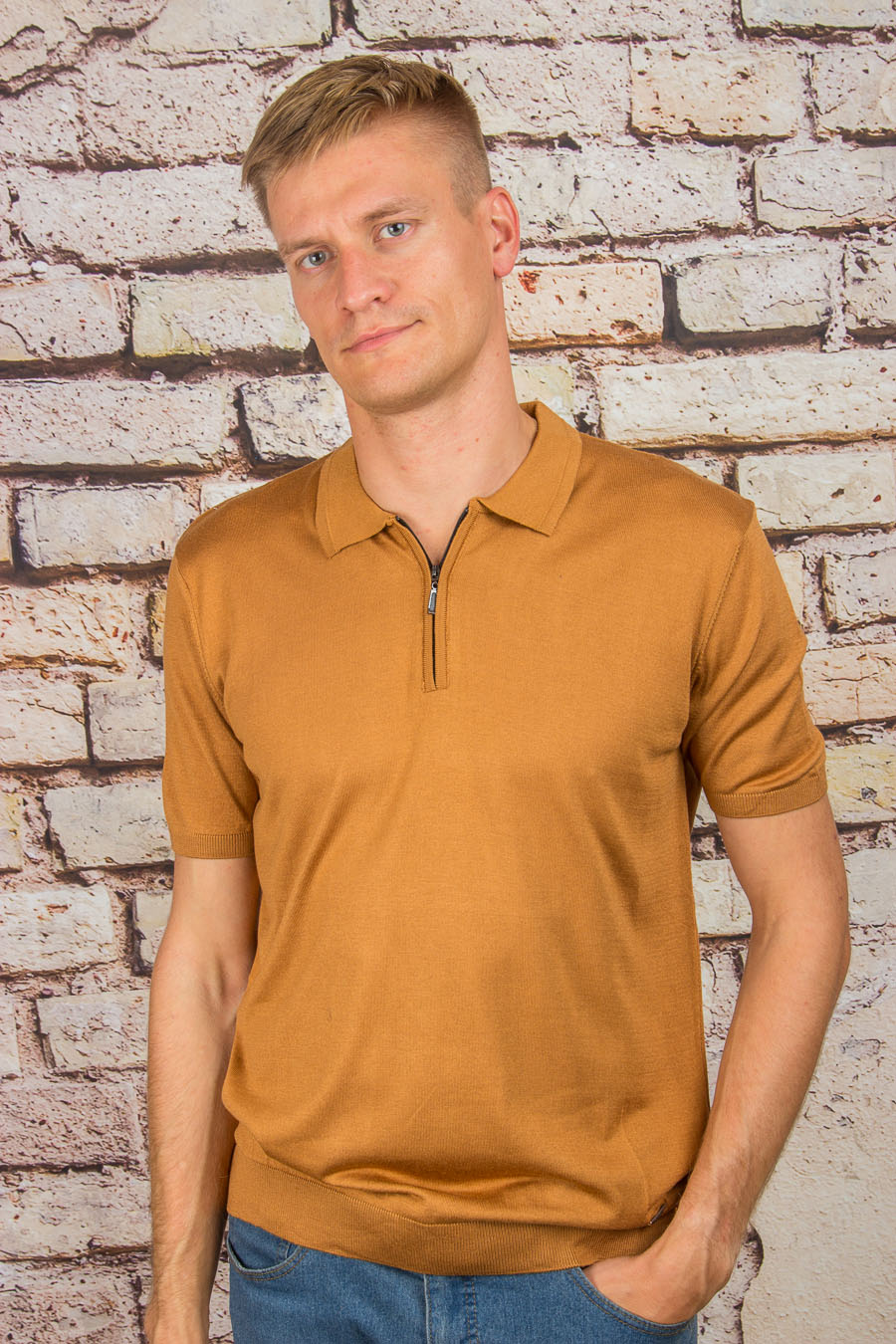 Футболка 9580 горчичный VIP STONES