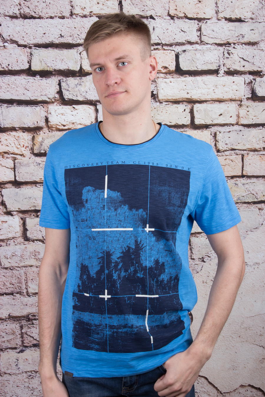 Футболка 8011 голубой OFF