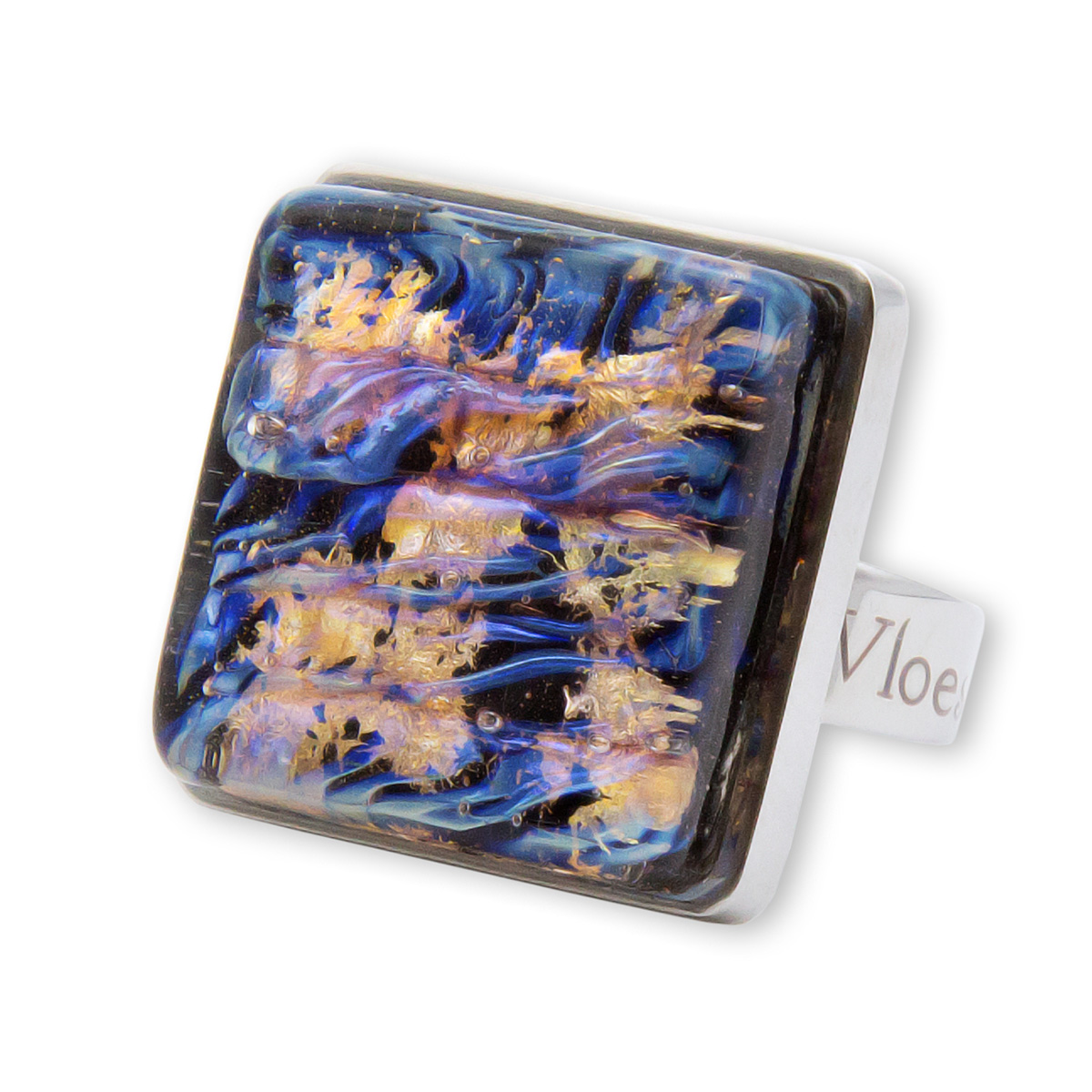 Кольцо из муранского стекла GOLDEN NIGHT KO4028