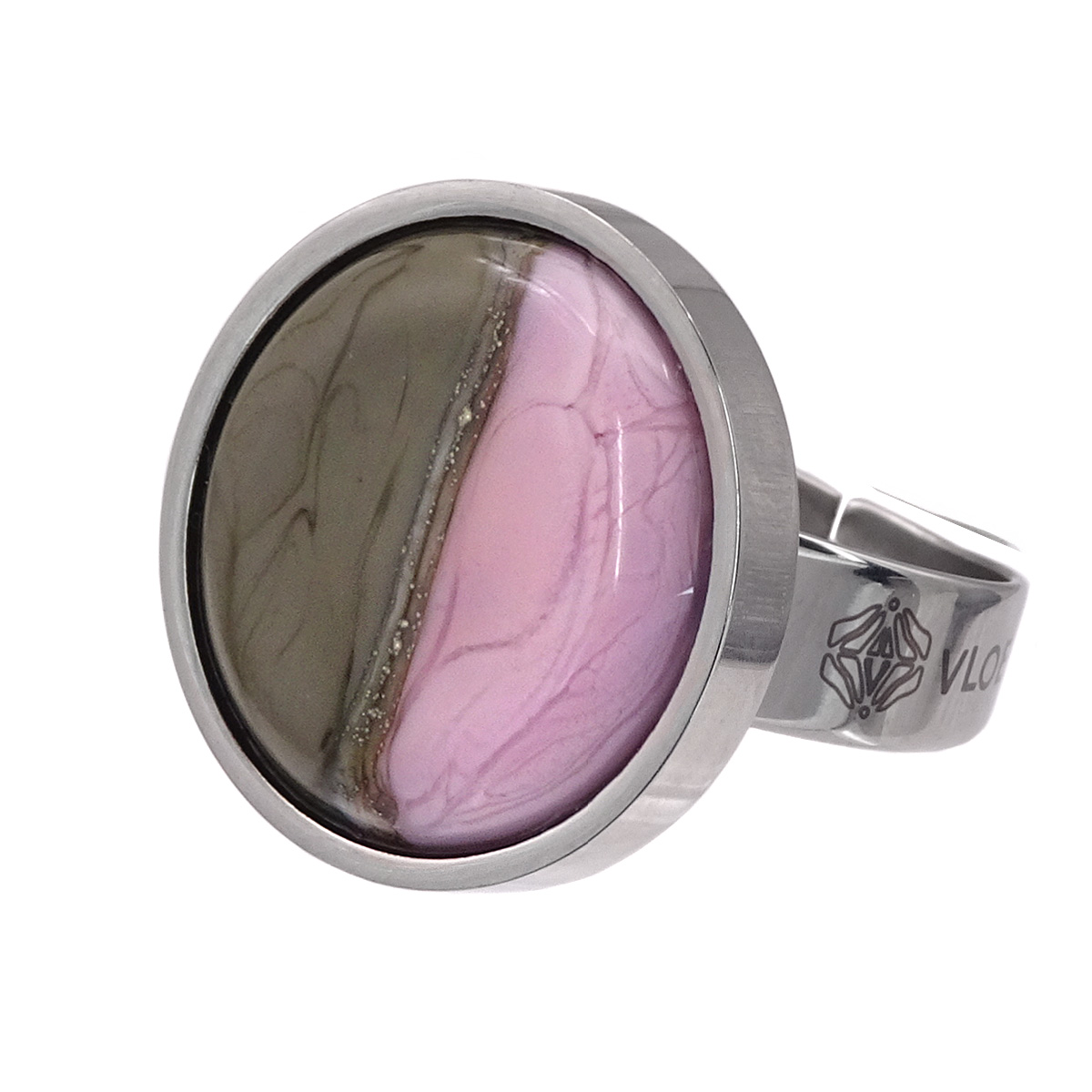 Кольцо из муранского стекла PINK HAZE KO4805