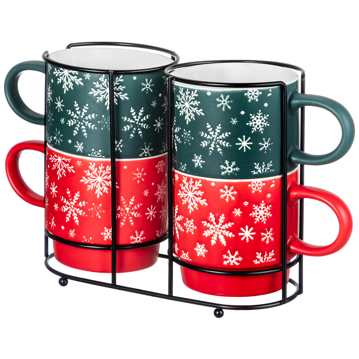 БЫЛО 1525 руб! Набор кружек 4 пр. 350 мл 13,5*9*8,5 см на металлической подставке