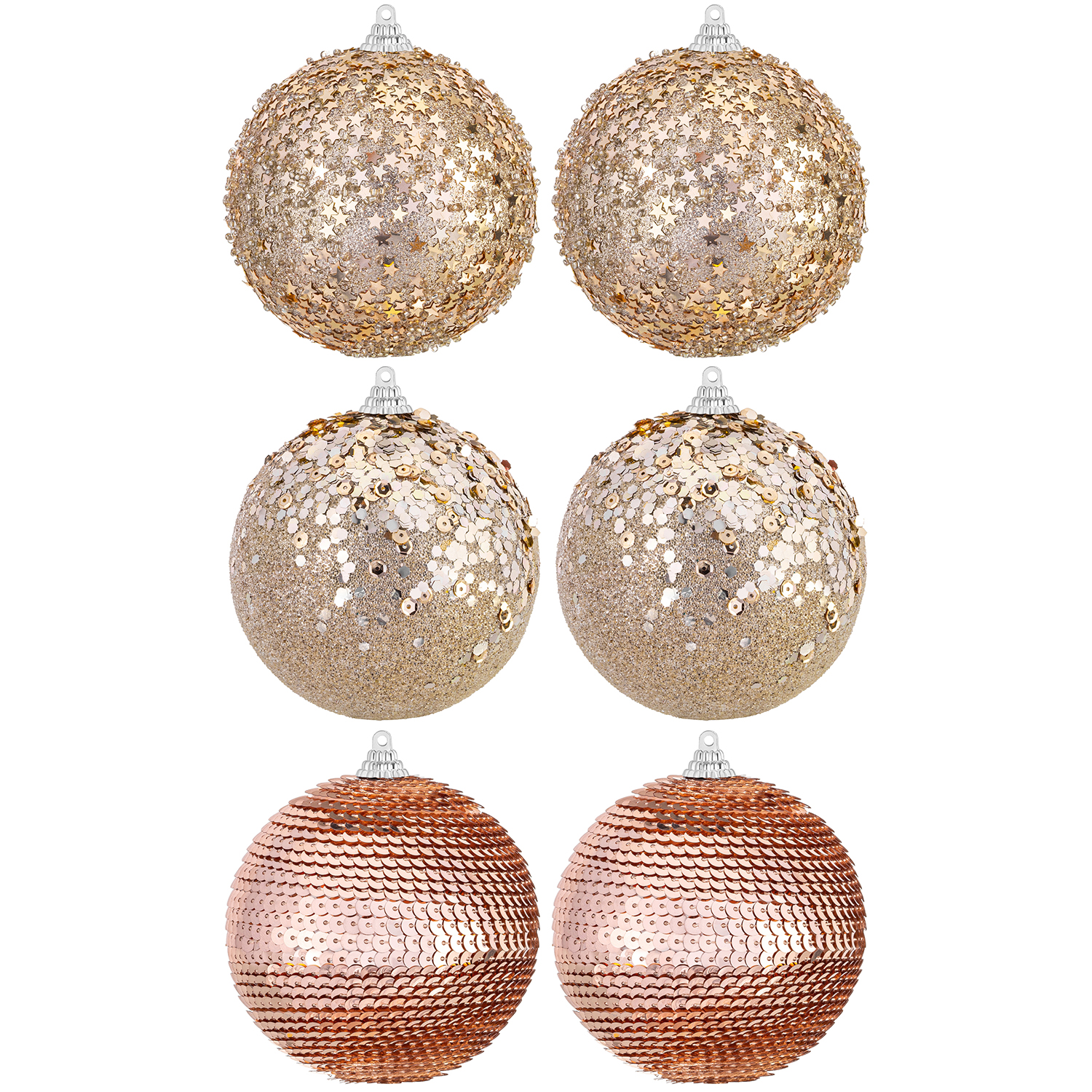 БЫЛО 1404 руб! Набор 6 новогодних шаров 9,5*9,5 см