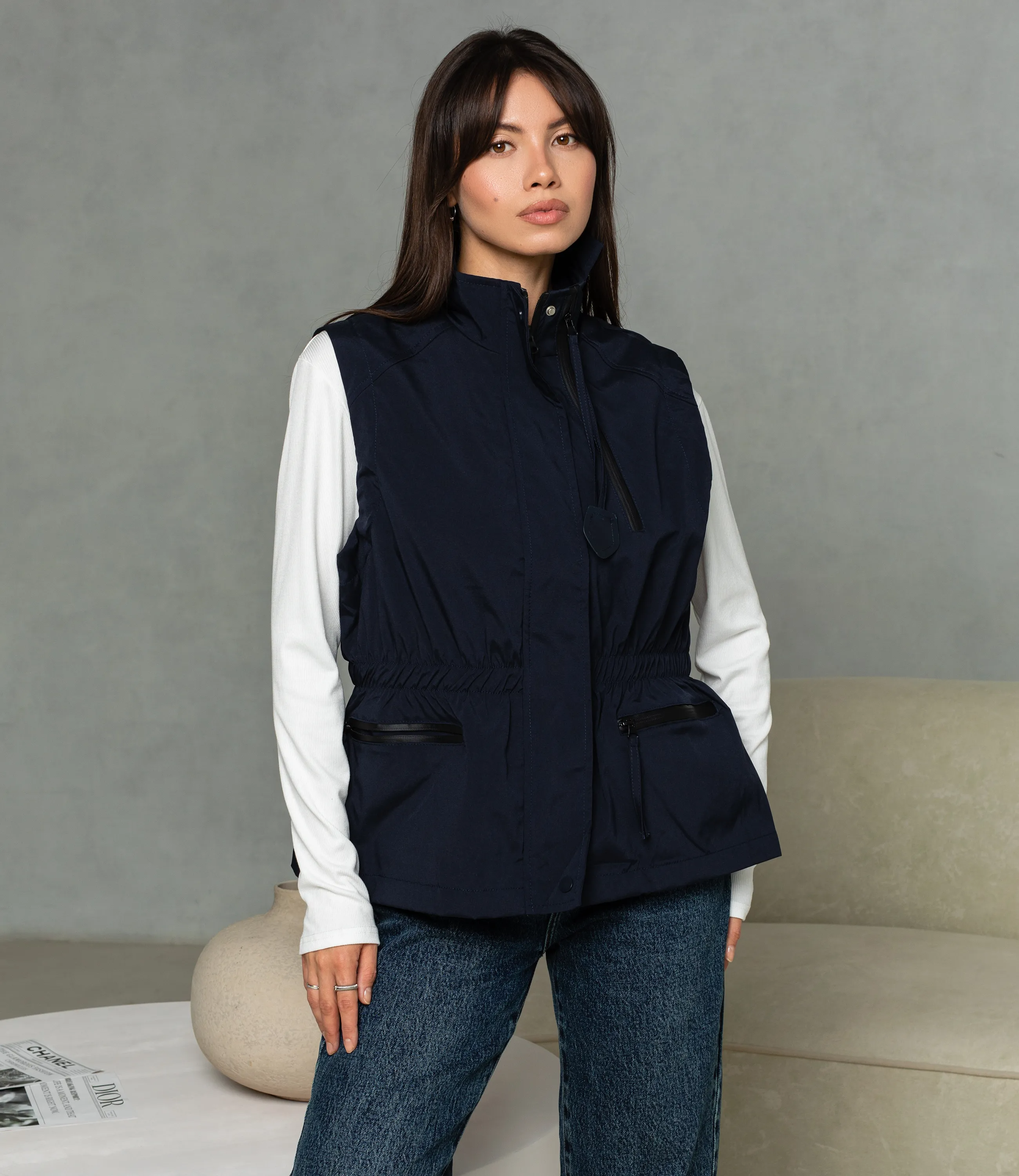 Жилет #КТ6658 (3), тёмно-синий