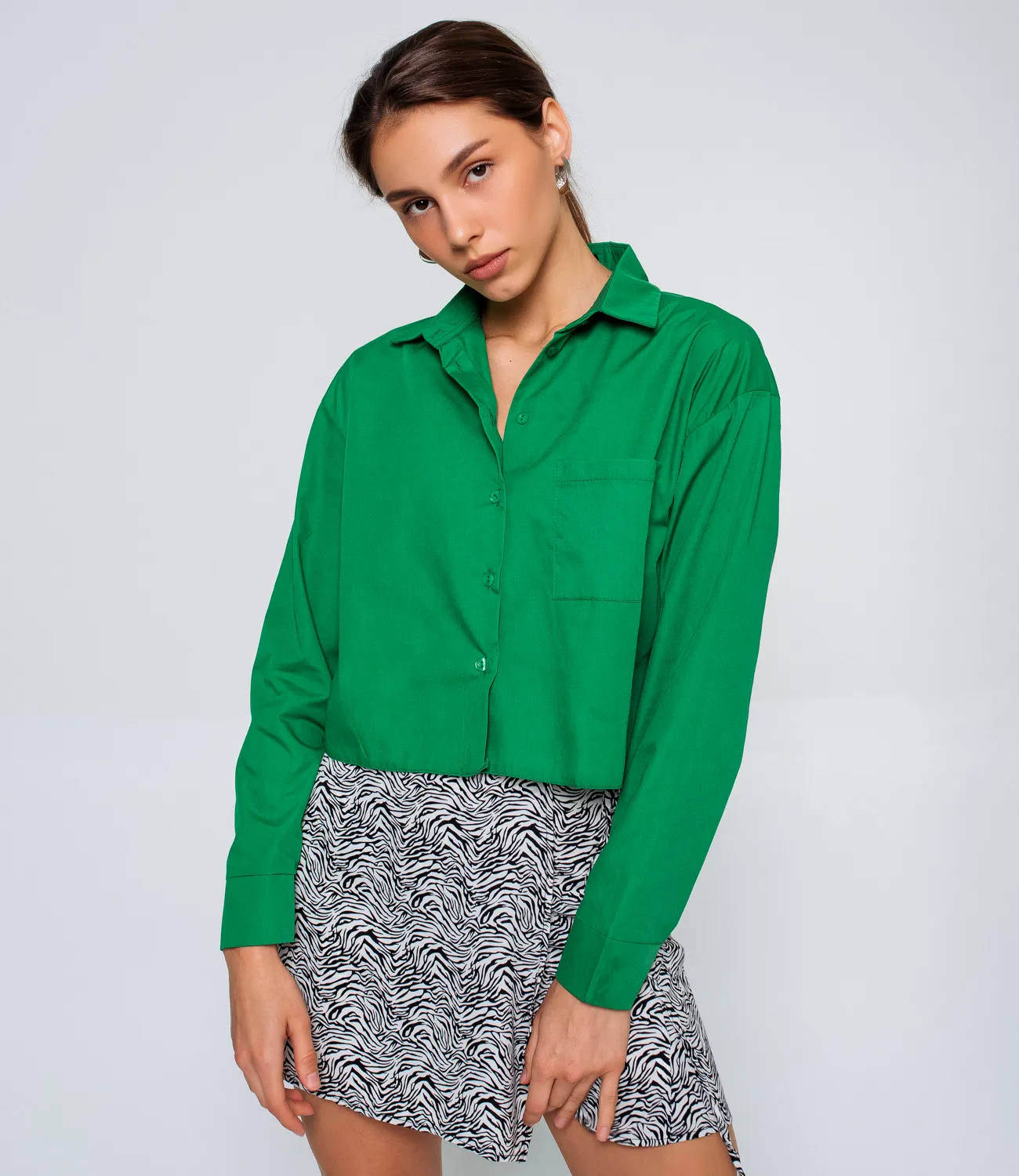 Рубашка #ОБШ1548, зелёный