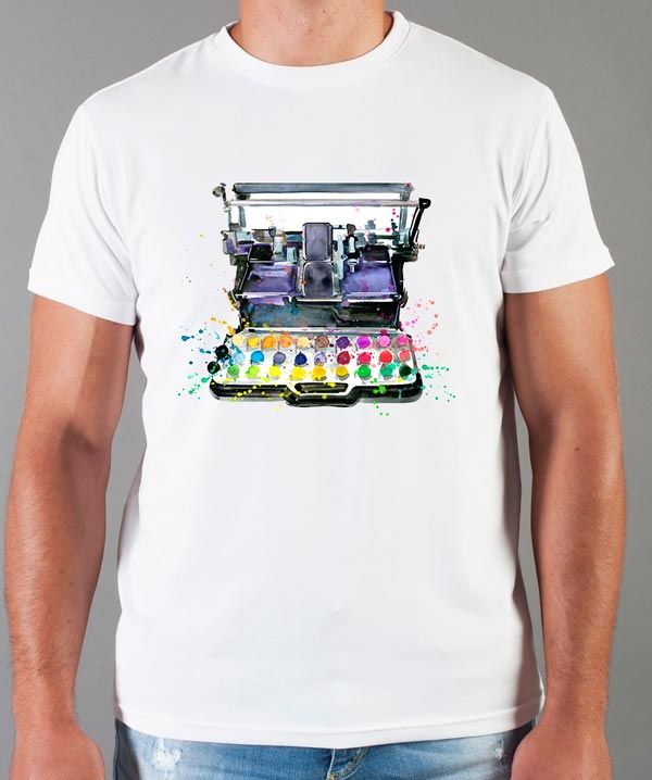 Футболка мужская с принтом белая