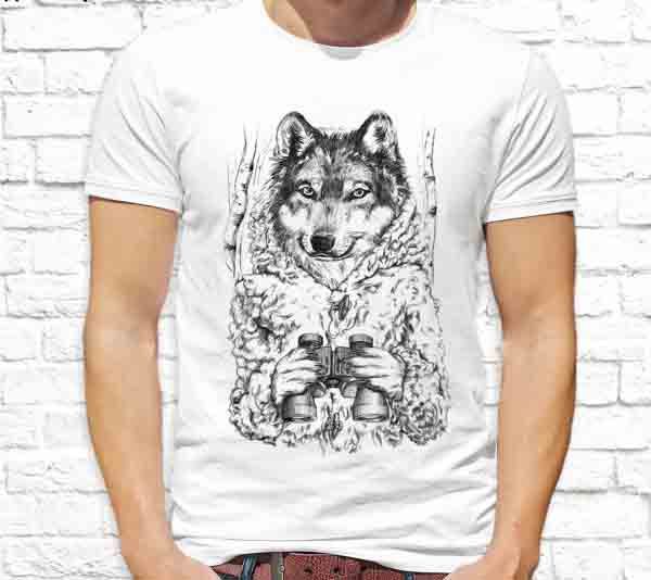 Футболка мужская с принтом белая