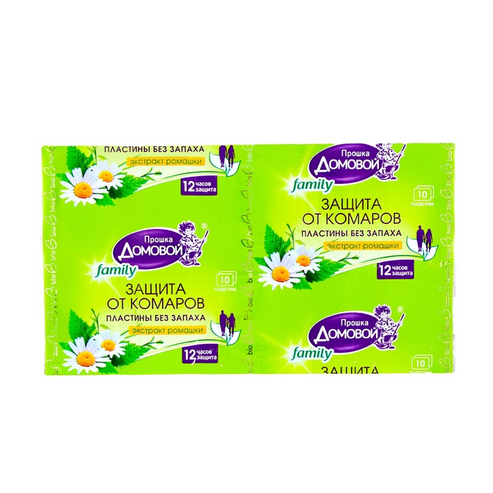 Пластины от комаров Домовой Прошка БИО Family, 10 шт.