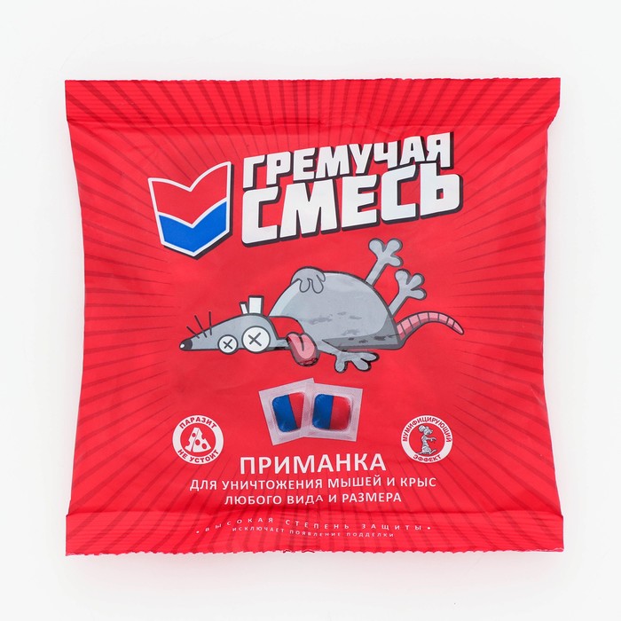 Тесто - брикеты от грызунов «Гремучая смесь», пакет, 200 г