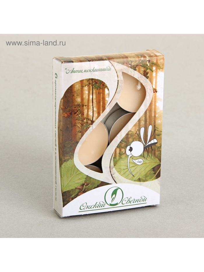 Набор свечей ароматических чайных, антимоскитные, 12 г, 6 шт.