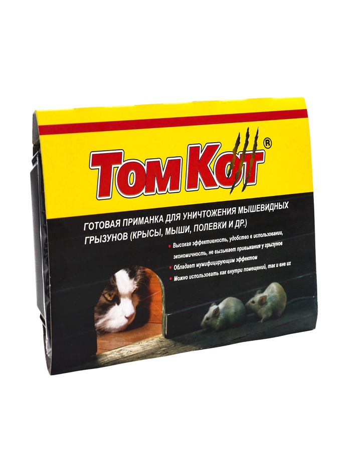 Тесто-брикеты от грызунов «ТОМ КОТ БРО», контейнер 250 г
