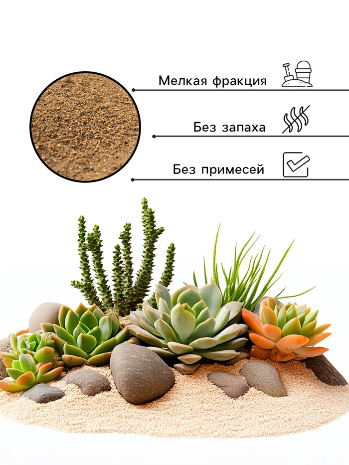 Речной песок «Рецепты дедушки Никиты», сухой, фр 0.8-1.6, 1 кг