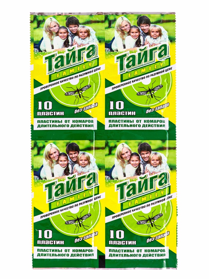 Пластины от комаров Тайга Family, инсектицидные, 10 шт.