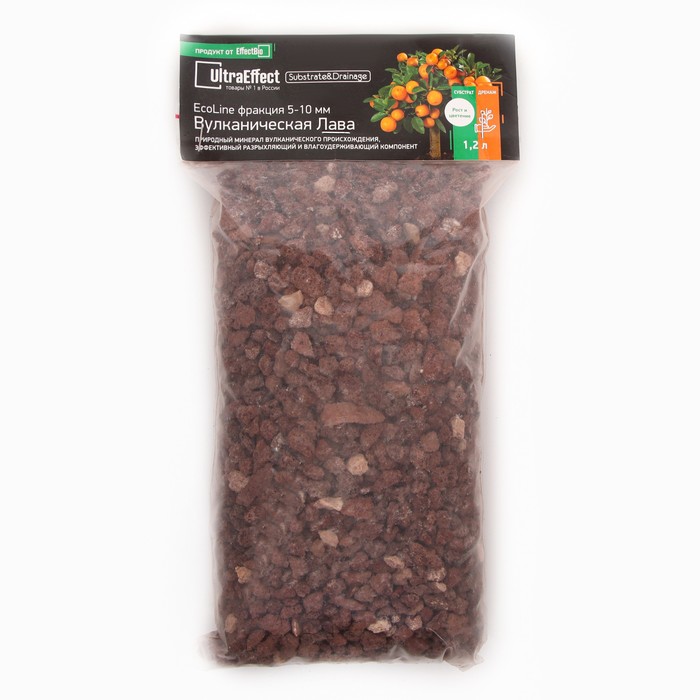 Вулканическая лава UltraEffect EcoLine, фракция 5-10 мм, 1.2 л