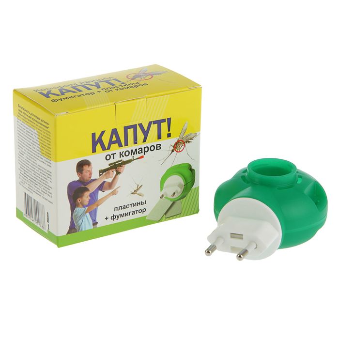 Комплект «Капут» от комаров: фумигатор + пластины, 10 шт.