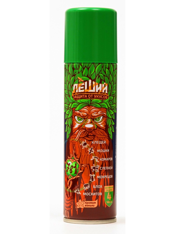Аэрозоль Репеллент «Леший», 7 в1, от клещей, мошки, комаров, слепней, мокрецов, блох, 150 мл